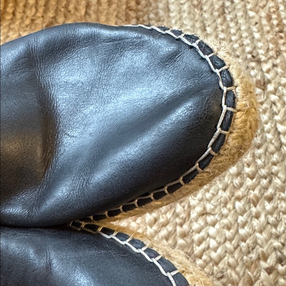 Free People 38 Black Leather Espadrille Flats Shoes - Picture 7 of 7